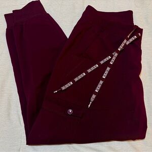🍷 Scrub Jogger Pants - Med Couture Touch - Small Petite - Wine/Burgundy